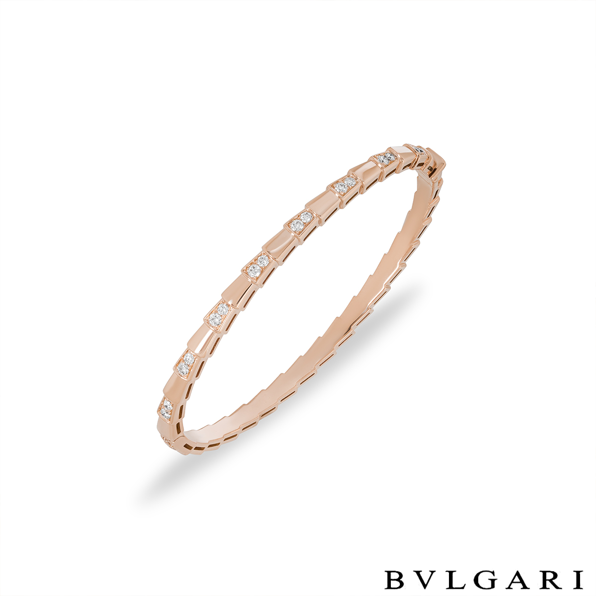 Bvlgari Rose Gold Diamond Serpenti Viper Bracelet 358469